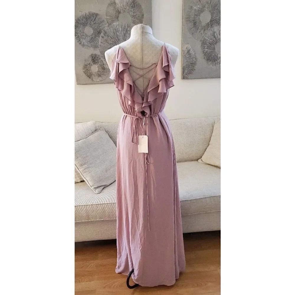 NEW Wayf Jamie Ruffle Wrap Gown Size Medium - Picture 5 of 8
